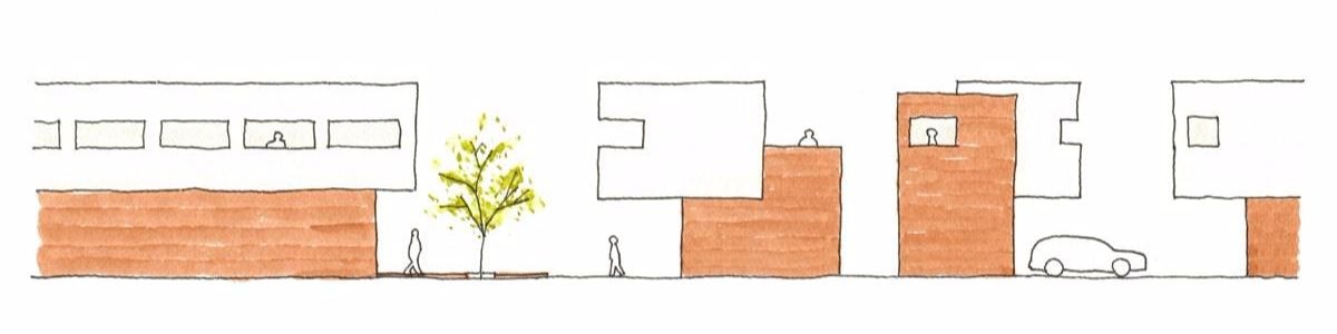 二つの箱 立面イメージ